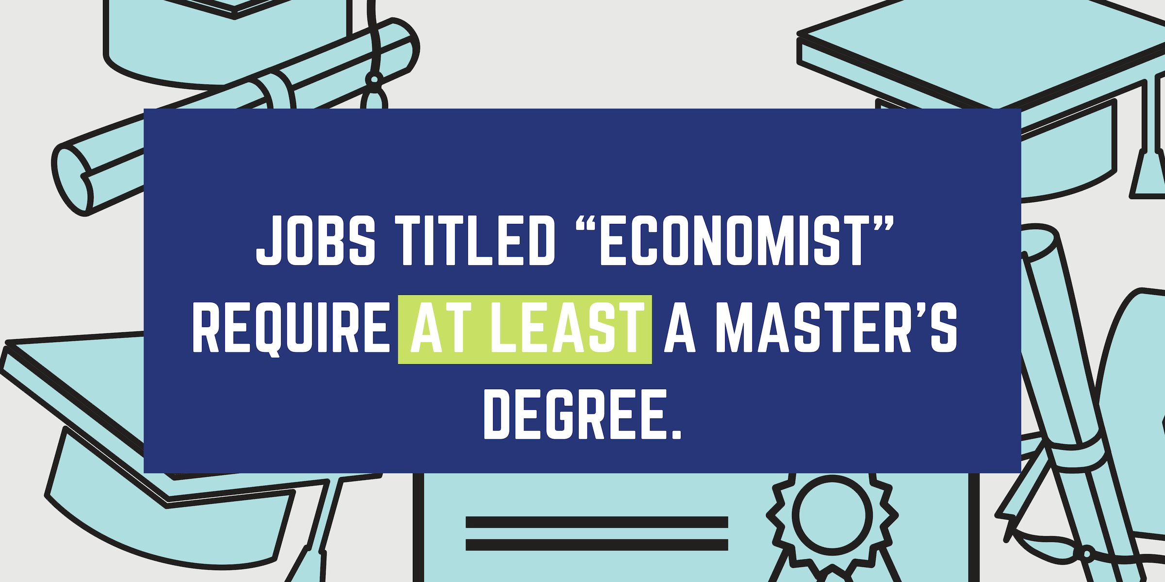 Jobs titled "economist" requite at least a Master's Degree.