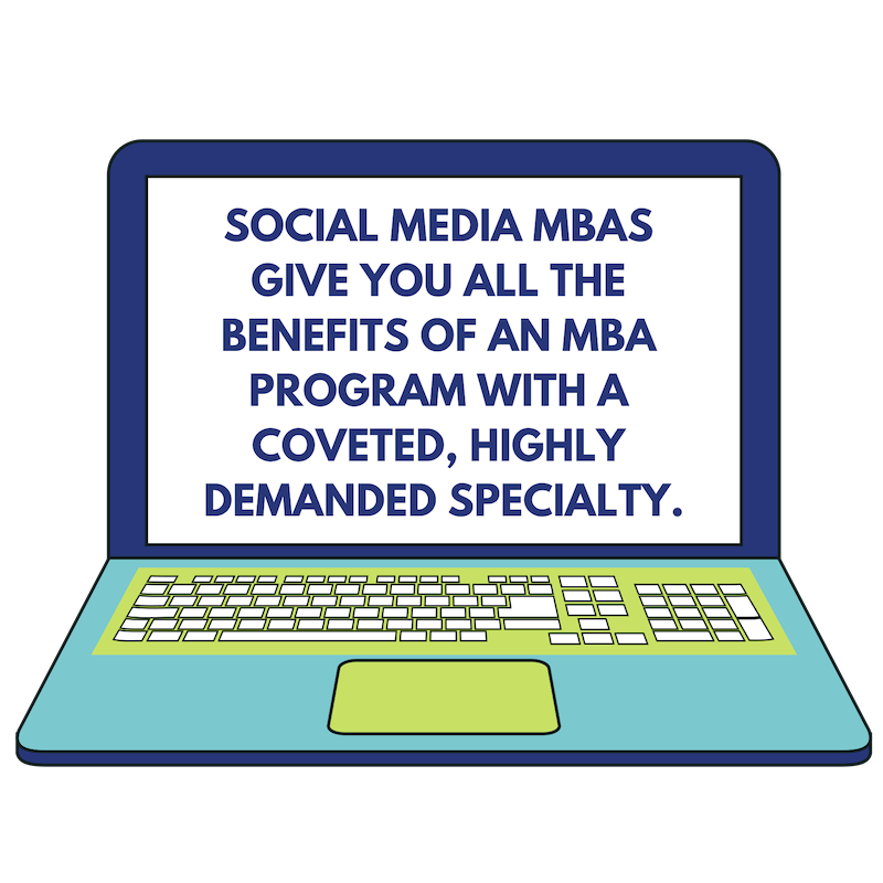 Social media MBAs give you all the benefits of an MBA program with a coveted, highly demanded specialty.