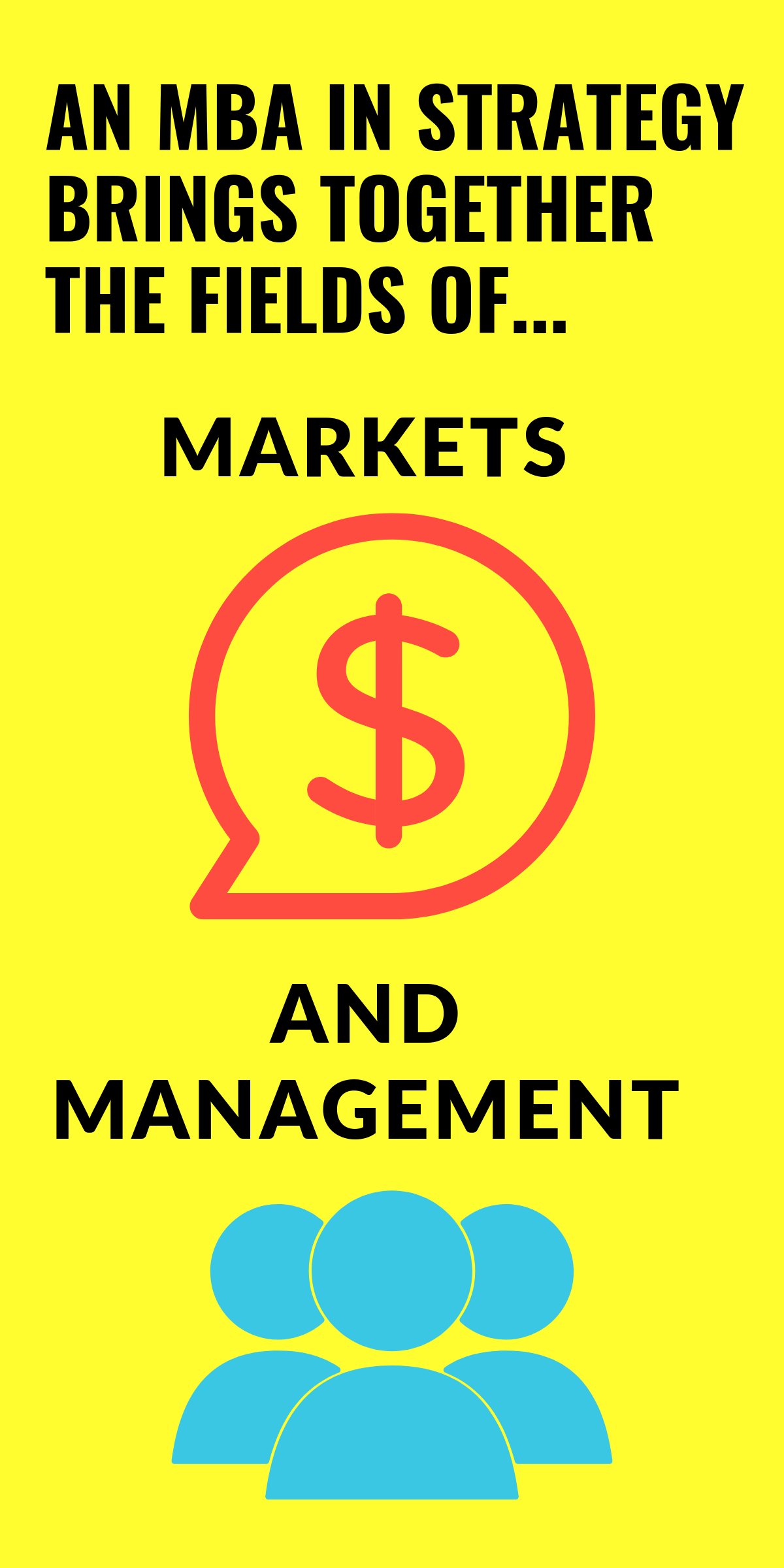 An MBA in strategy brings together the fields of markets & management.